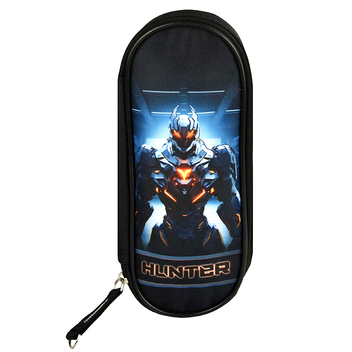 Пенал школьный "Огненный робот" (без наполнения, 20.5х7.5х4 см, микрофибра на ПВХ-основе)