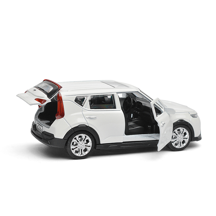 Машина металл KIA soul длина 12 см, двери, багаж., инерц, белый