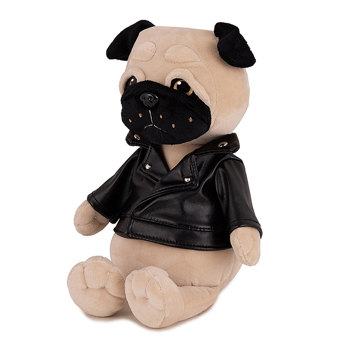 Фото к товару Мопс Мопси в Кожаной куртке, 20 см, в коробке Мопс Мопси в Кожаной куртке, 20 см, в коробке