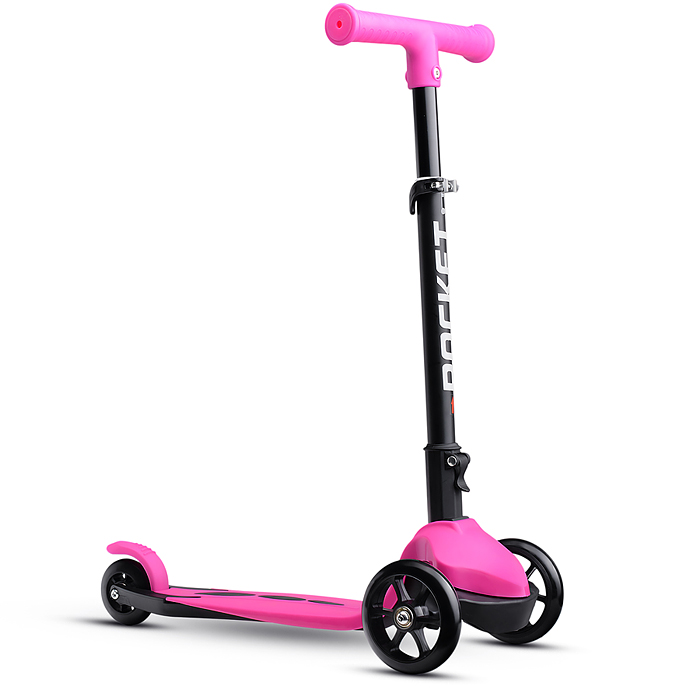 Самокат трёхколёсный R0205 ROCKET колёса PU, цвет розовый
