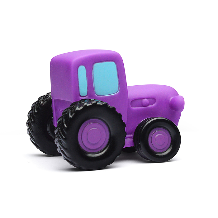 Игрушка пластизоль для ванны "Синий трактор" 10 см, 1шт, сетка фиолетовый 