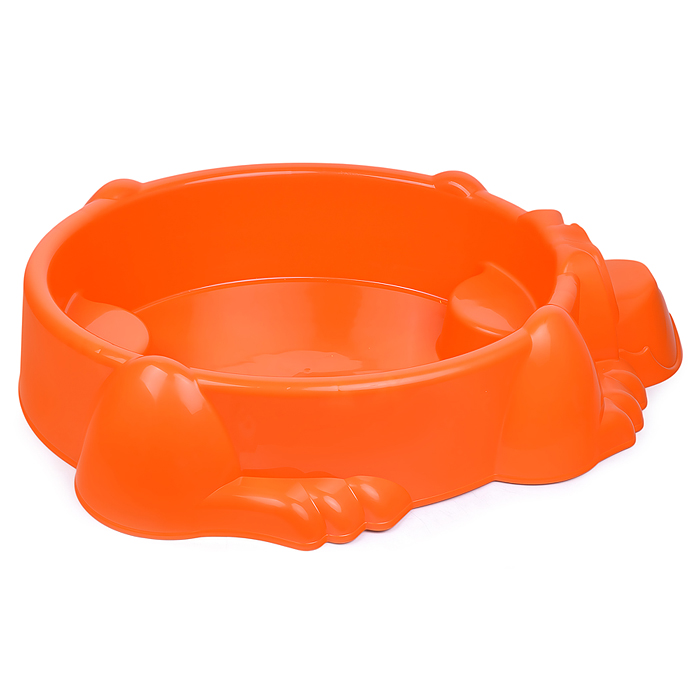 Песочница "Собачка" с крышкой (оранжевый/зеленый)