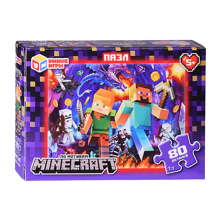 Пазлы 80 "По мотивам Minecraft" Пазлы 80 "По мотивам Minecraft"