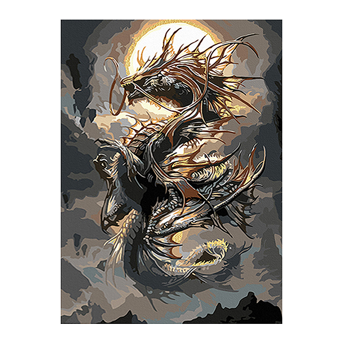 Картина по номерам "Пепельный дракон" 40х30