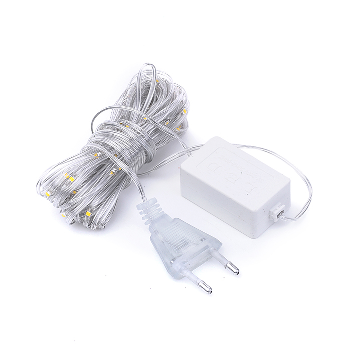 Электрогирлянда светодиодная Роса, 10 м, 100 ламп, теплый