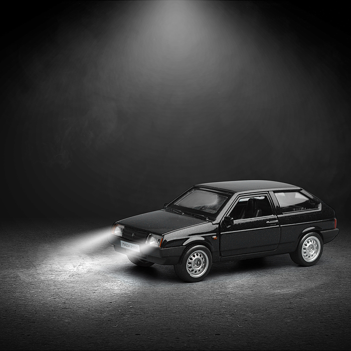 Машина металл LADA 2108 "Спутник", 12см, (свет-звук,откр. дв, баг.) инерц., в коробке