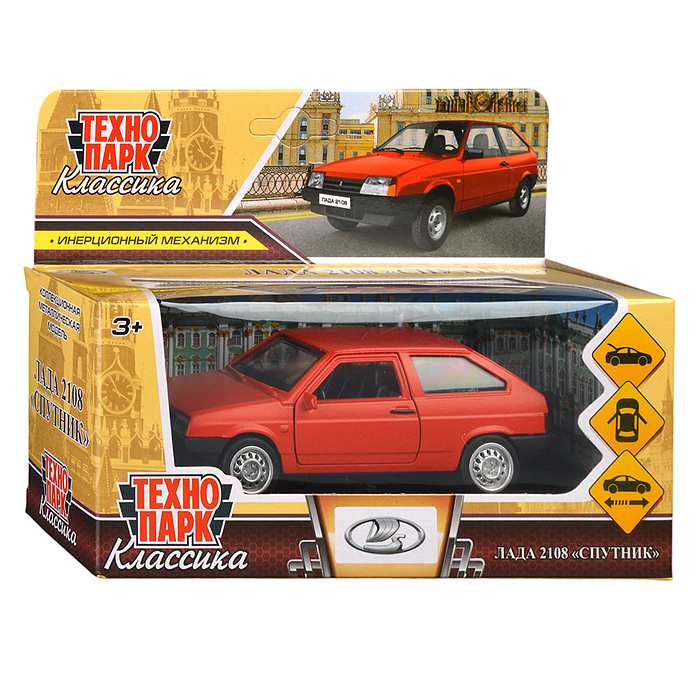 Машина металл LADA-2108 "Сgenybr" матовый 12 см, (дв, баг, красный) в коробке