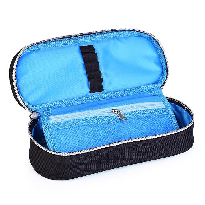 Пенал "NASA" 21x8x5 см, овальный для 50 предметов, с внутренним органайзером-створкой, плот