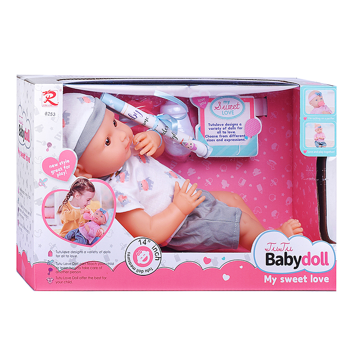 Пупс 6253 "Сашенька" с аксессуарами, в коробке