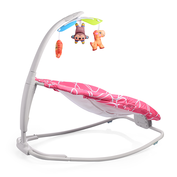 Шезлонг детский 8789 "Жирафик" (розовый)