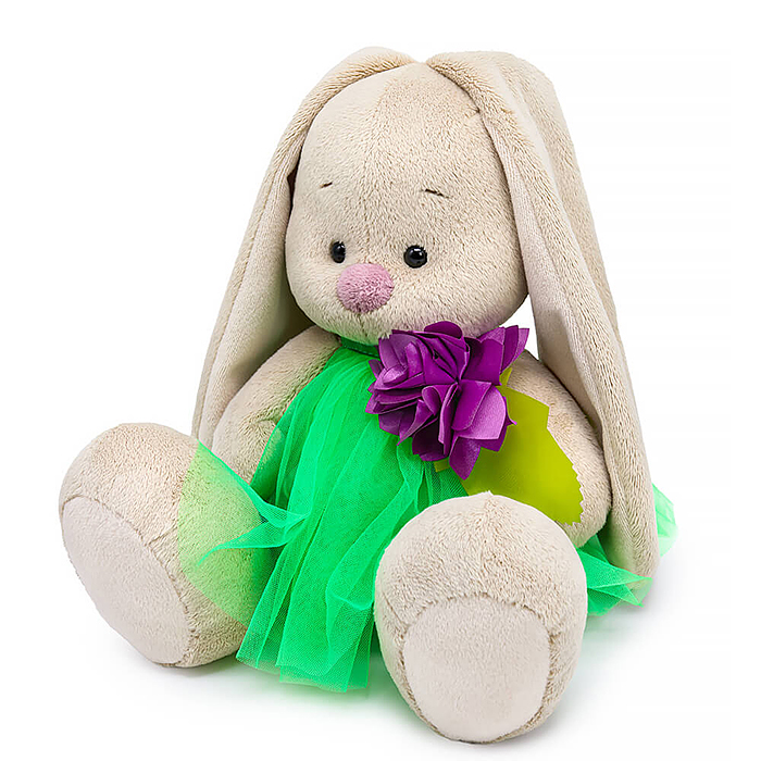 Фото к товару Зайка Ми в платье с пурпурным цветком (большой) Зайка Ми в платье с пурпурным цветком (большой)