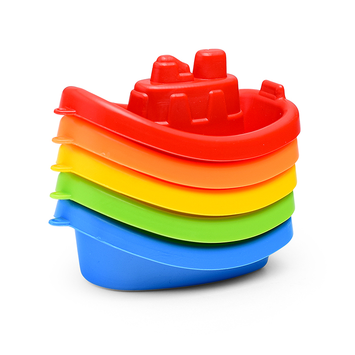 Игровой набор для купания "Кораблики Радуга" 5пр. (в сетке)