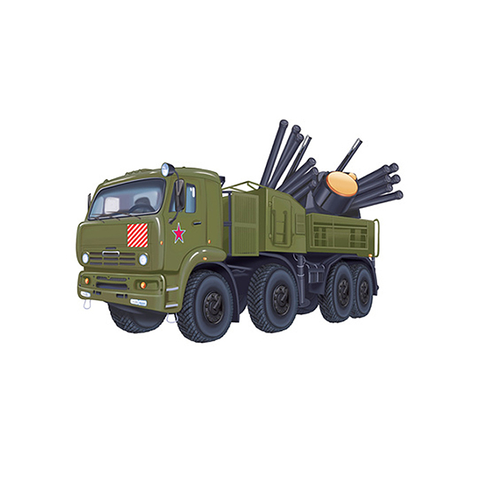 Вырубная фигурка. Военная машина Панцирь картон, уф-лак