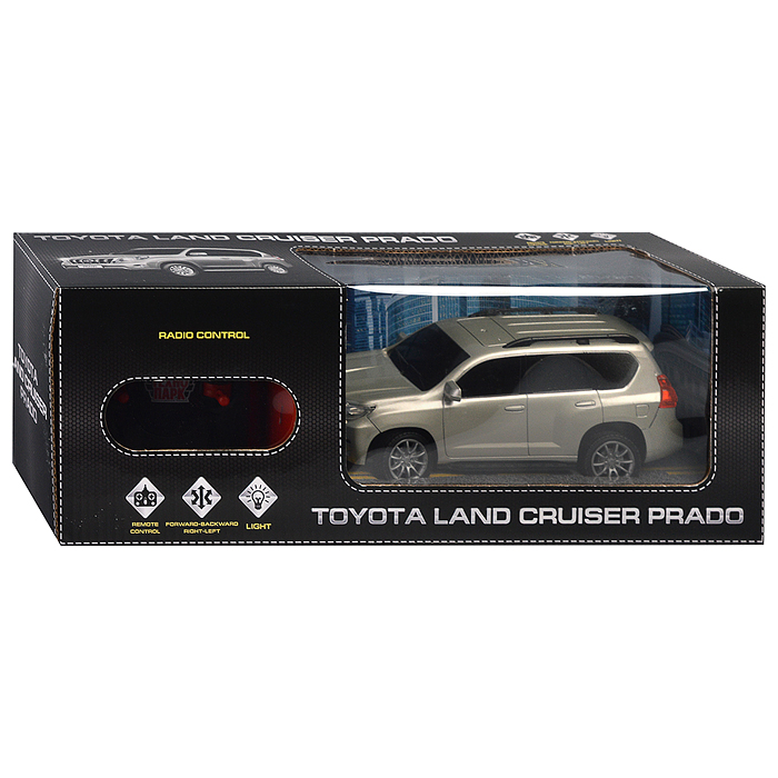 Машина р/у Toyota Prado свет, 19 см, ,серебр, в коробке
