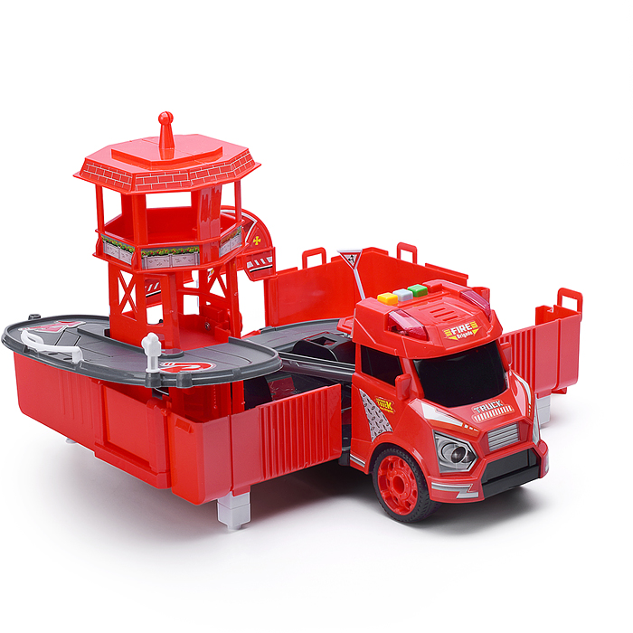 Парковка-машина 660-A260 "Пожарная часть" в коробке