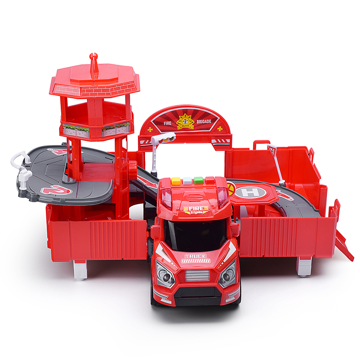 Парковка-машина 660-A260 "Пожарная часть" в коробке