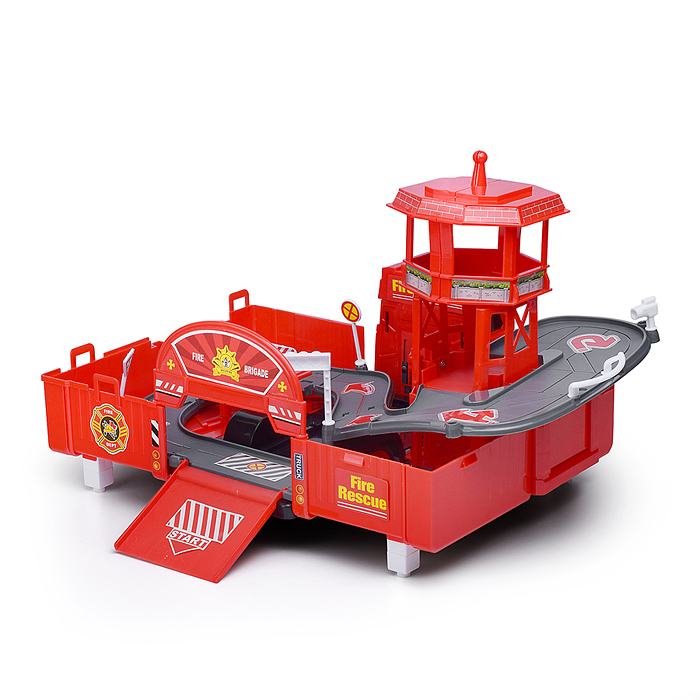 Парковка-машина 660-A260 "Пожарная часть" в коробке