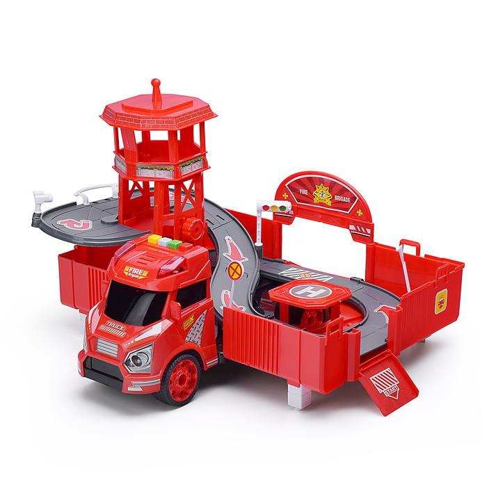Парковка-машина 660-A260 "Пожарная часть" в коробке