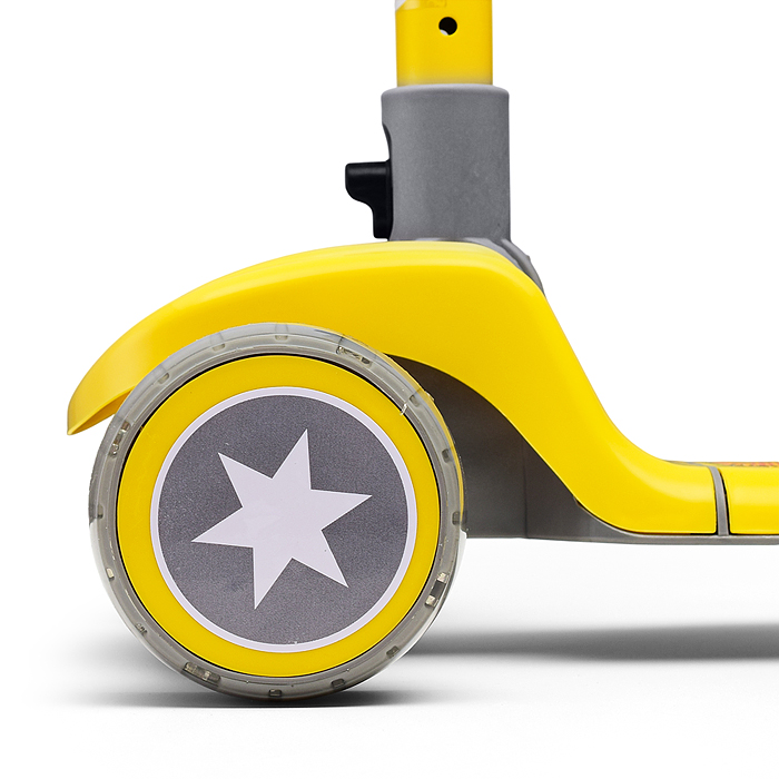 Фото к товару Самокат U001196Y 3-х кол., желто-серый, PU, в коробке Самокат U001196Y 3-х кол., желто-серый, PU, в коробке