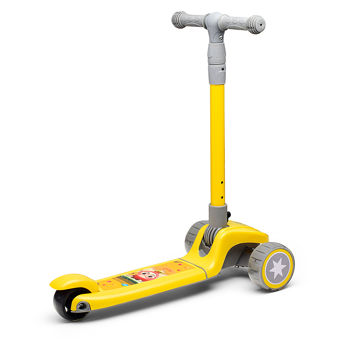 Фото к товару Самокат U001196Y 3-х кол., желто-серый, PU, в коробке Самокат U001196Y 3-х кол., желто-серый, PU, в коробке