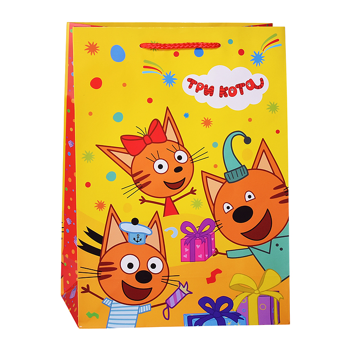 Пакет подарочный глянцевый Три кота ml.