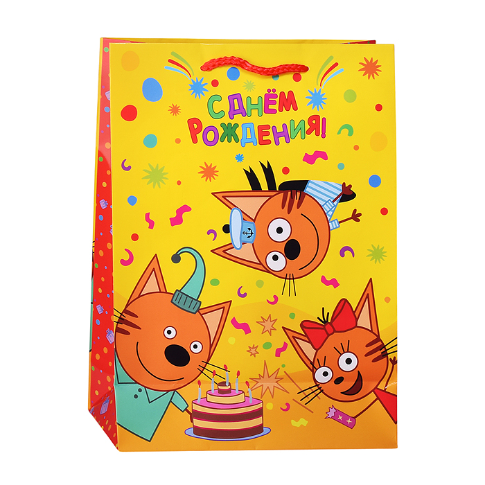 Пакет подарочный глянцевый Три кота ml.