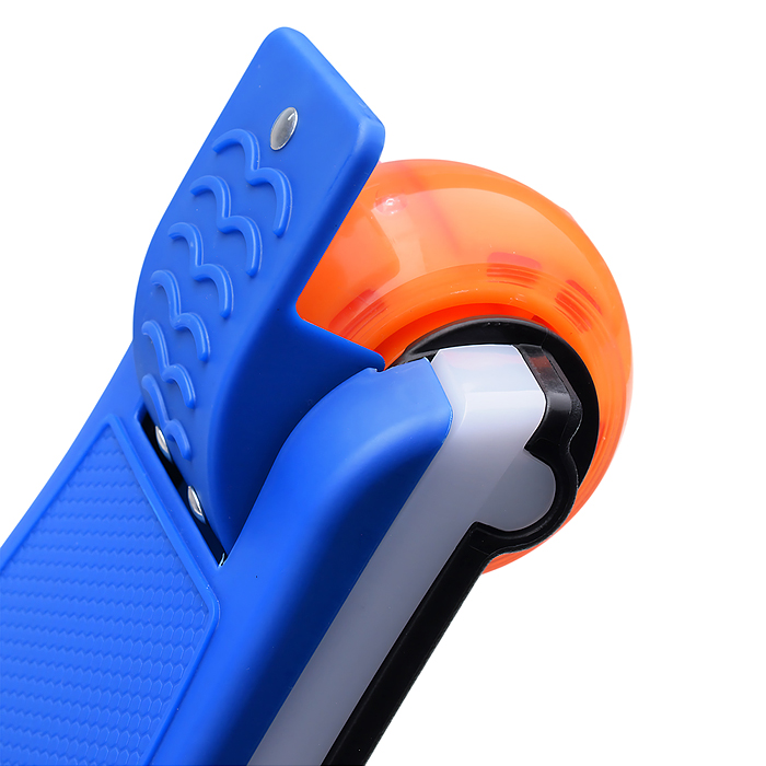 Самокат трёхколёсный R0198 ROCKET колёса световые PU, цвет синий