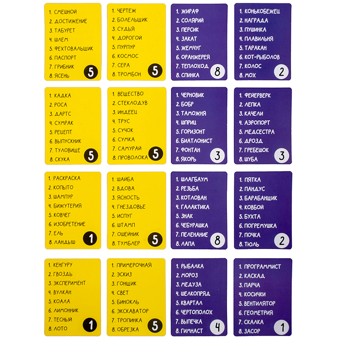 Игра настольная "Объяснялка. На одну букву" 128 карт