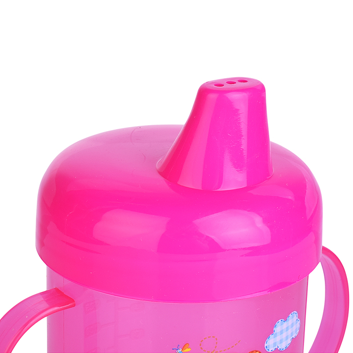 Поильник-непроливайка с жестким носиком, с ручками, ассорти, 200 мл, 5+, 1шт.