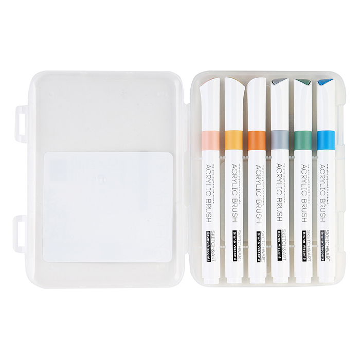 Набор маркеров-кистей акриловых металлик "Sketch&Art" 6 цв.