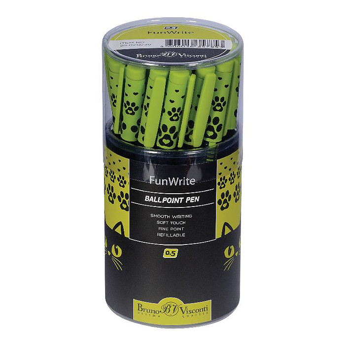 Ручка "FunWrite. Взгляд зверя. Черный кот" шариковая 0.5 мм, синяя