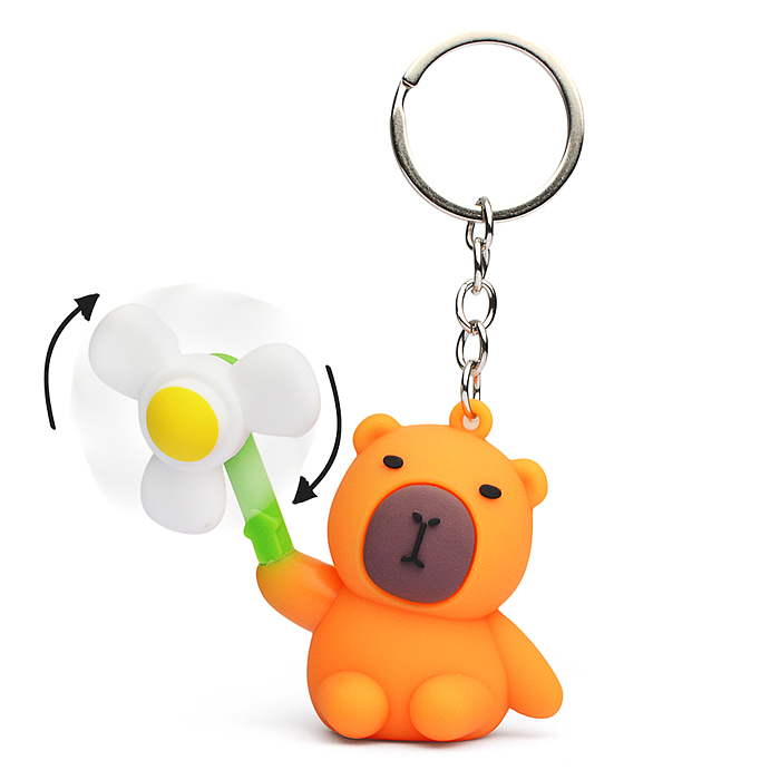 Фото к товару Игрушка-брелок 00-5656 "Капибара с вращающимся веером" Игрушка-брелок 00-5656 "Капибара с вращающимся веером"