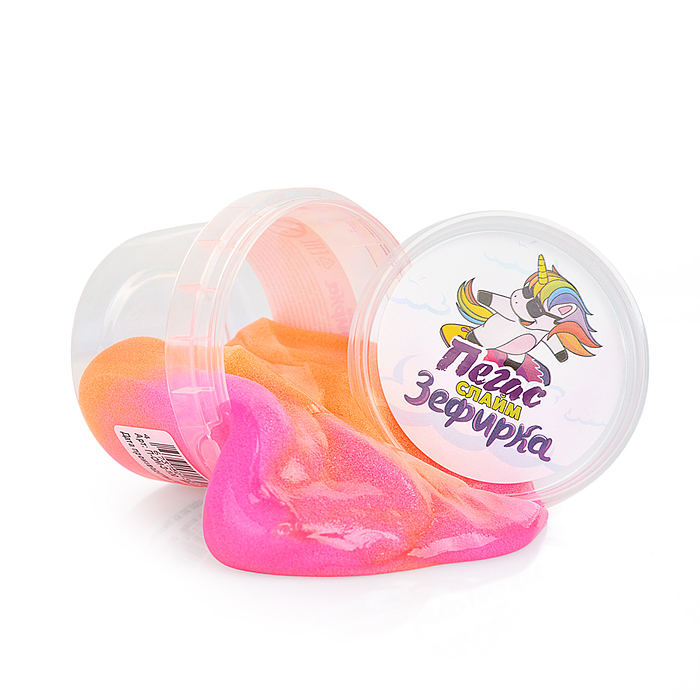 Слайм Зефирка, 100 гр., два цвета: оранжевый и маджента