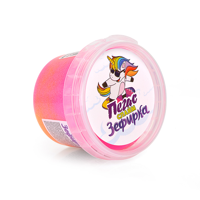 Слайм Зефирка, 100 гр., два цвета: оранжевый и маджента