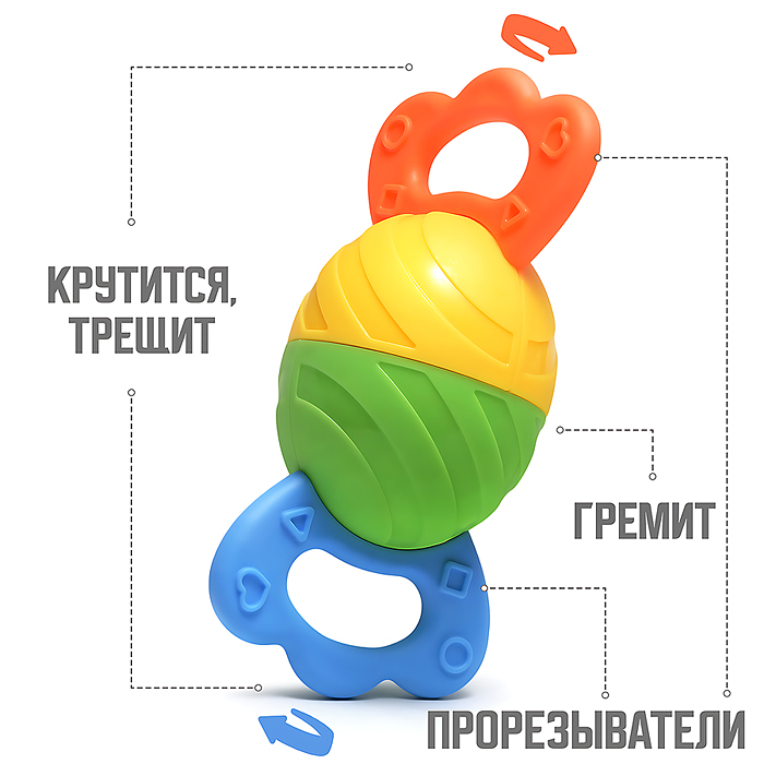 Фото к товару Набор погремушек Y0107 "Детки-конфетки" в пакете Набор погремушек Y0107 "Детки-конфетки" в пакете
