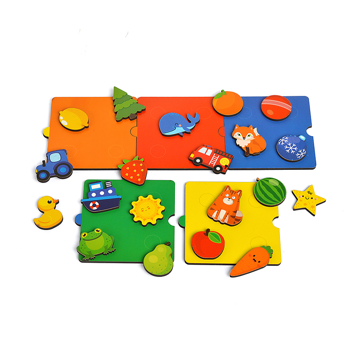 Игрушка из дерева на липучках "Цвет" 20 элементов