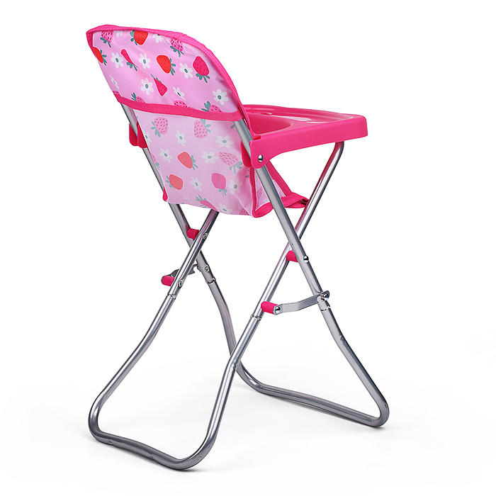 Стульчик для кормления кукол 9384S игрушечный, цвет клубнички на розовом