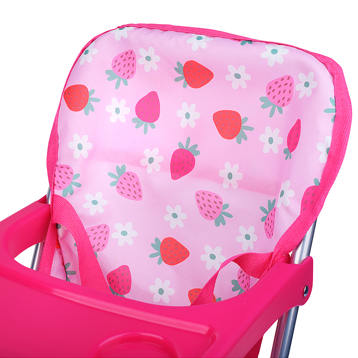 Стульчик для кормления кукол 9384S игрушечный, цвет клубнички на розовом