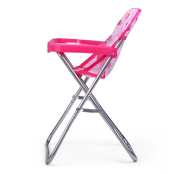 Стульчик для кормления кукол 9384S игрушечный, цвет клубнички на розовом