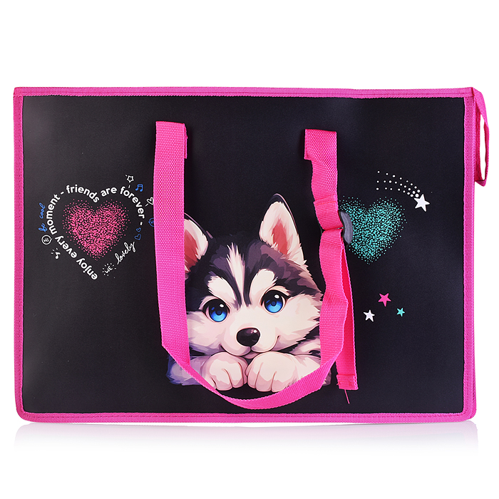 Папка для чертежей и рисунков "Cute Husky" A3 (467x338x100 мм) 500 мкм, с расширением 10 см