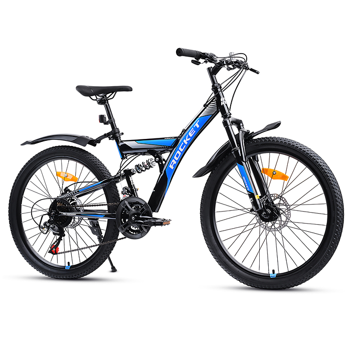 Велосипед 24" Rocket Azkar, цвет черный/синий, размер 15"