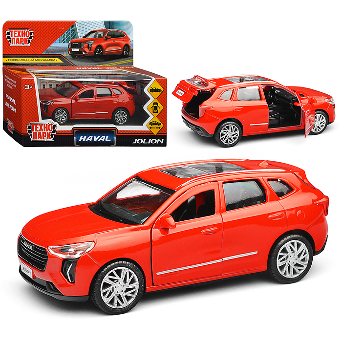 Машина металл Haval Jolion 12 см, (двери, багаж, красный) в коробке Машина металл Haval Jolion 12 см, (двери, багаж, красный) в коробке