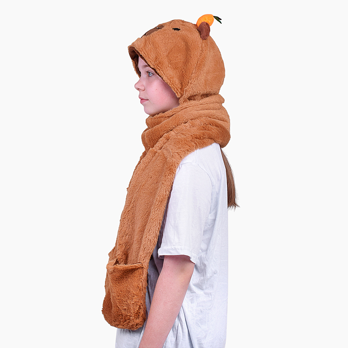 Шапка карнавальная 00-6840 "Капибара" с апельсинкой 43*40 см.