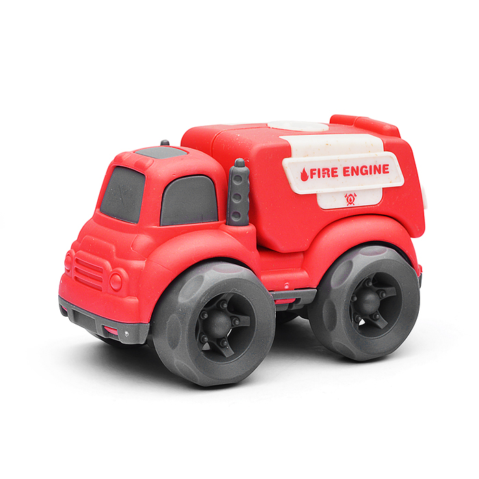 Пожарная эко-машинка 10 см, красная   