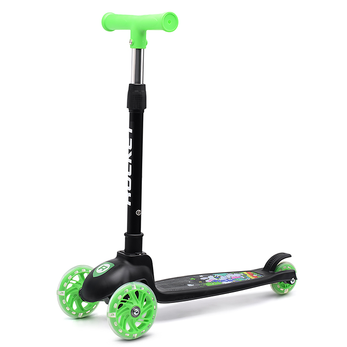 Самокат трёхколёсный ROCKET колёса PU, цвет чёрный