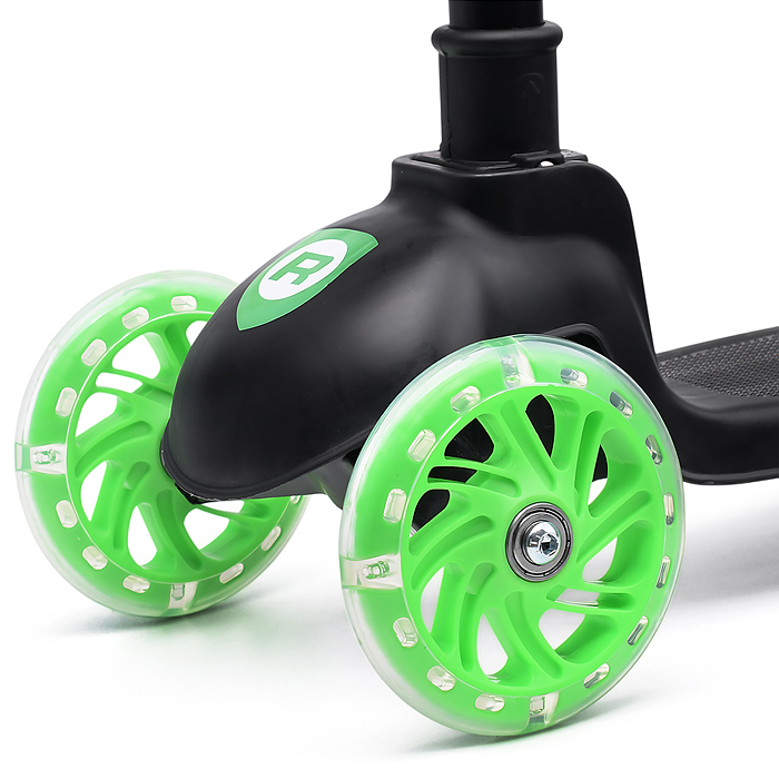 Самокат трёхколёсный ROCKET колёса PU, цвет чёрный