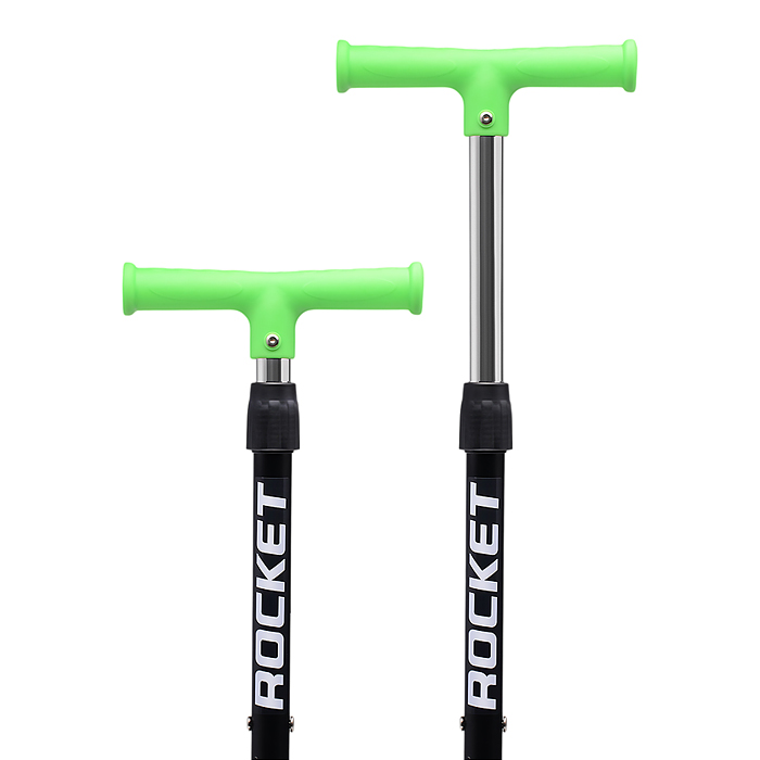 Самокат трёхколёсный ROCKET колёса PU, цвет чёрный