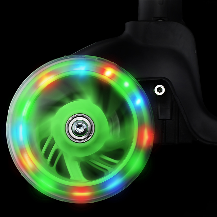 Самокат трёхколёсный ROCKET колёса PU, цвет чёрный