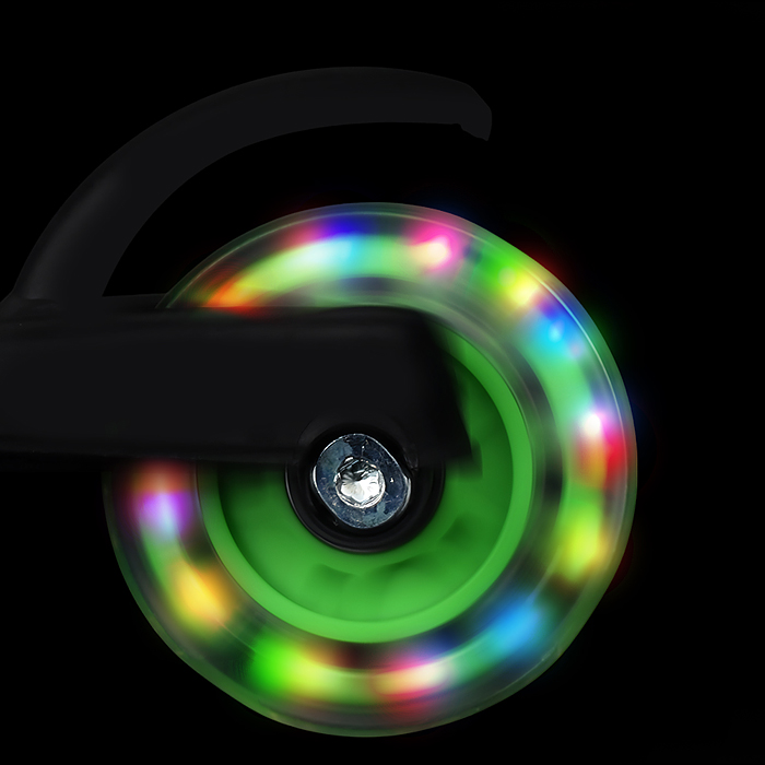 Самокат трёхколёсный ROCKET колёса PU, цвет чёрный