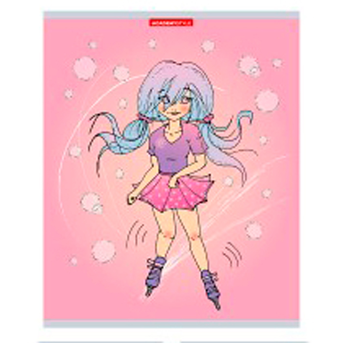 Тетрадь 48л. клетка А5 "Девочки" на скобе, отделка текстура, тиснение фольгой